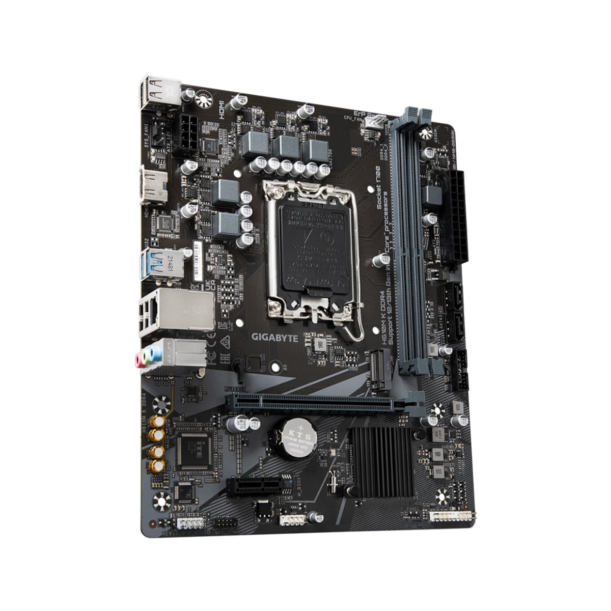 Gigabyte H610 Micro-ATX DDR4 LGA 1700 Motherboard - H610MK-DDR4 view 3