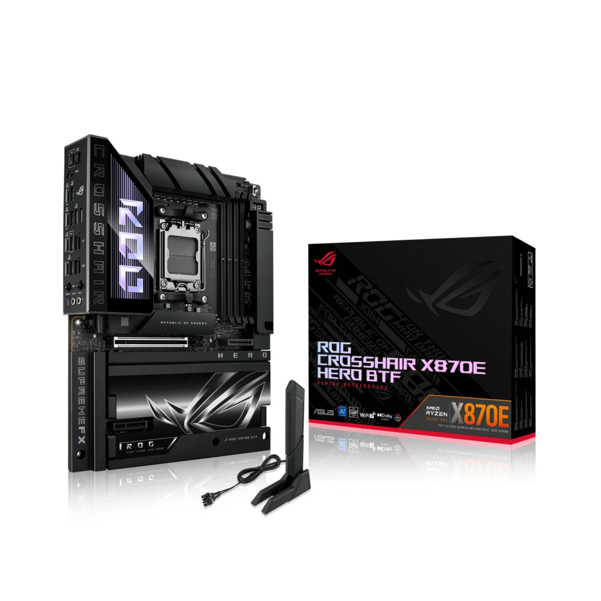 ASUS ROG CROSSHAIR X870E HERO BTF DDR5 AM5 ATX Motherboard - 90MB1MX0-M0EAY0