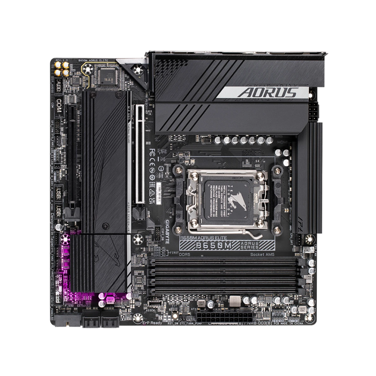 Gigabyte B650M AORUS Elite AMD AM5 Micro-ATX Gaming Motherboard DDR5 - B650M-AORUS-ELITE view 4