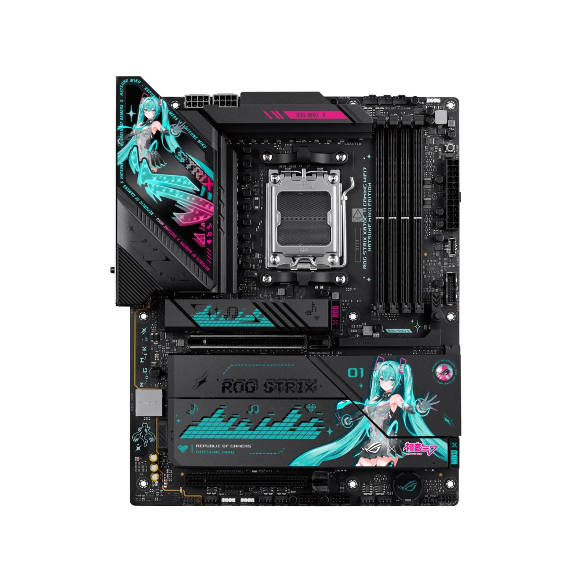 ASUS ROG STRIX X870E-H GAMING WIFI7 Hatsune Miku Edition AM5 ATX Motherboard - 90MB1MA0-M0EAY0 view 2