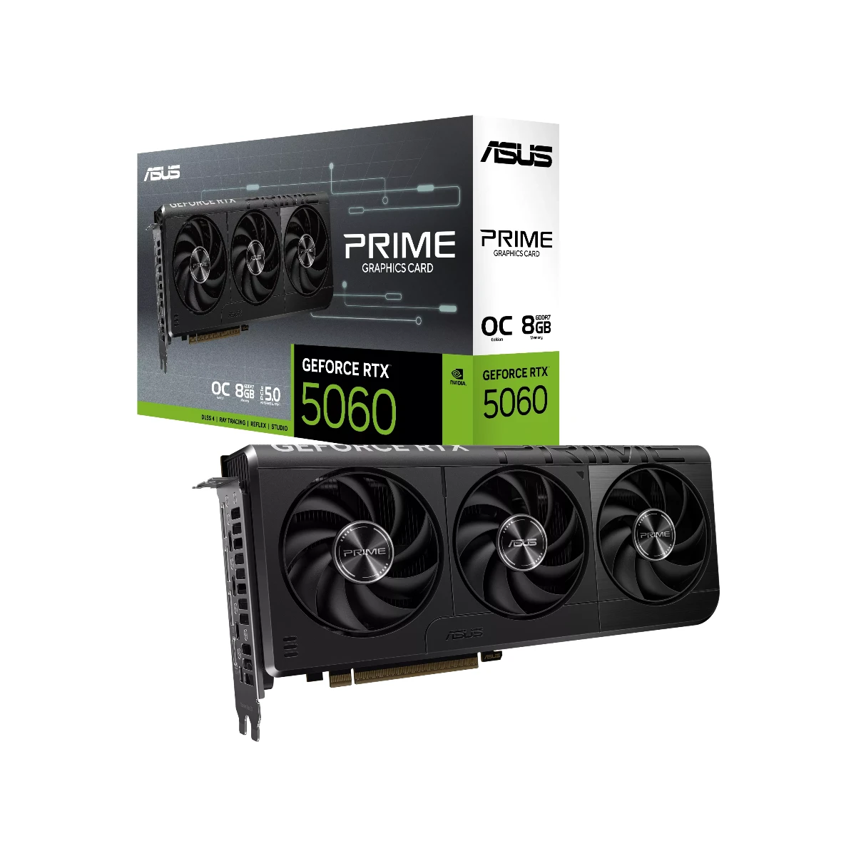ASUS Prime GeForce RTX 5060 OC Edition Graphics Card, 8GB GDDR7, DLSS 4 - 90YV0N10-M0NA00