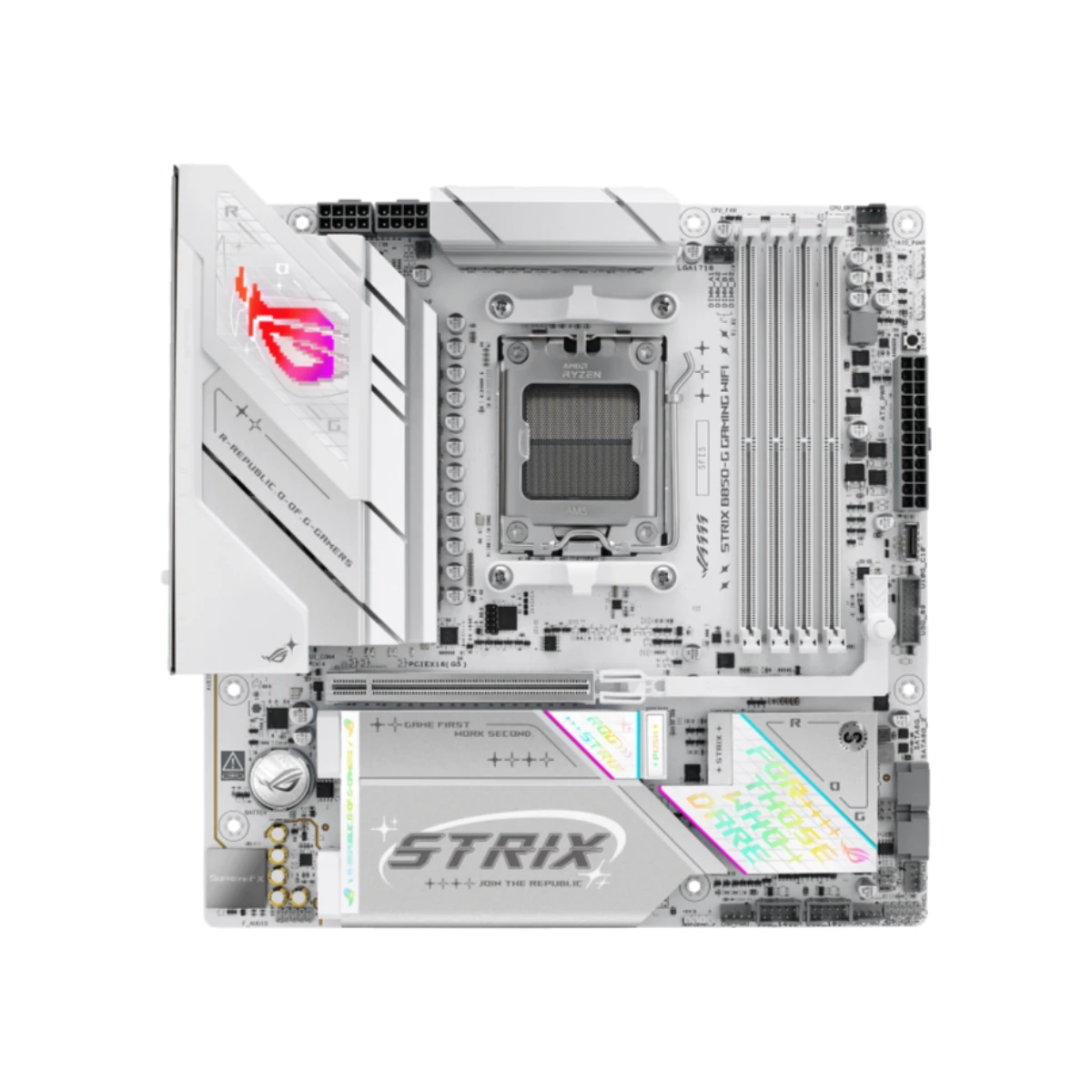 ASUS ROG STRIX B850-G GAMING WiFi AM5 DDR5 Micro-ATX Motherboard - White | 90MB1M30-M0EAY0 view 2