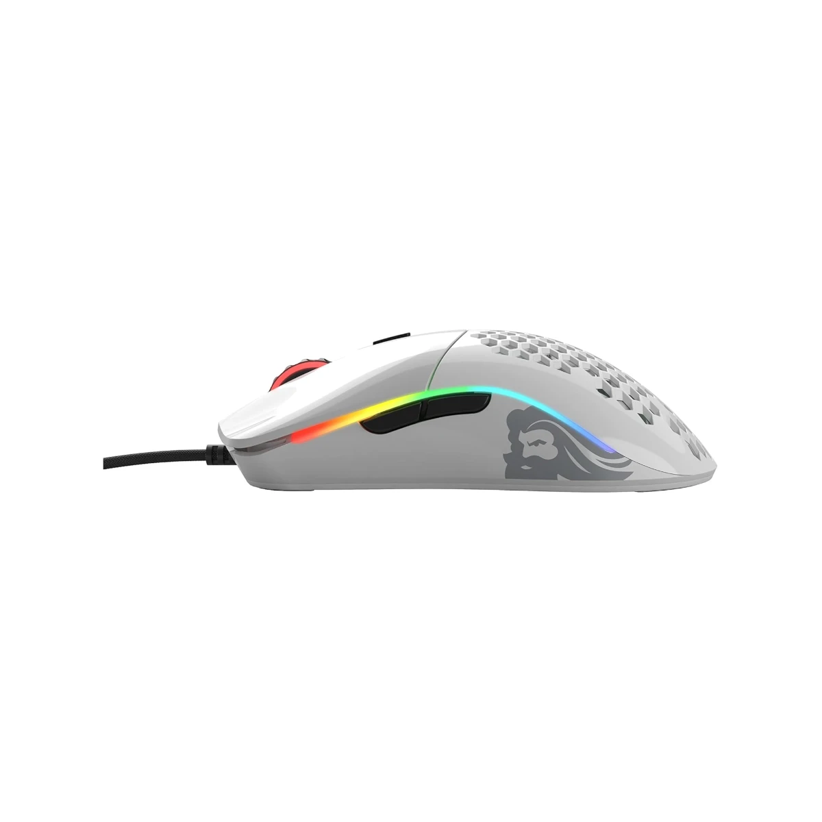 GLORIOUS Model O Gaming Mouse (Glossy White) (Pixart PMW-3360, Omron Switches, 12000 DPI) - GO-GWHITE view 3