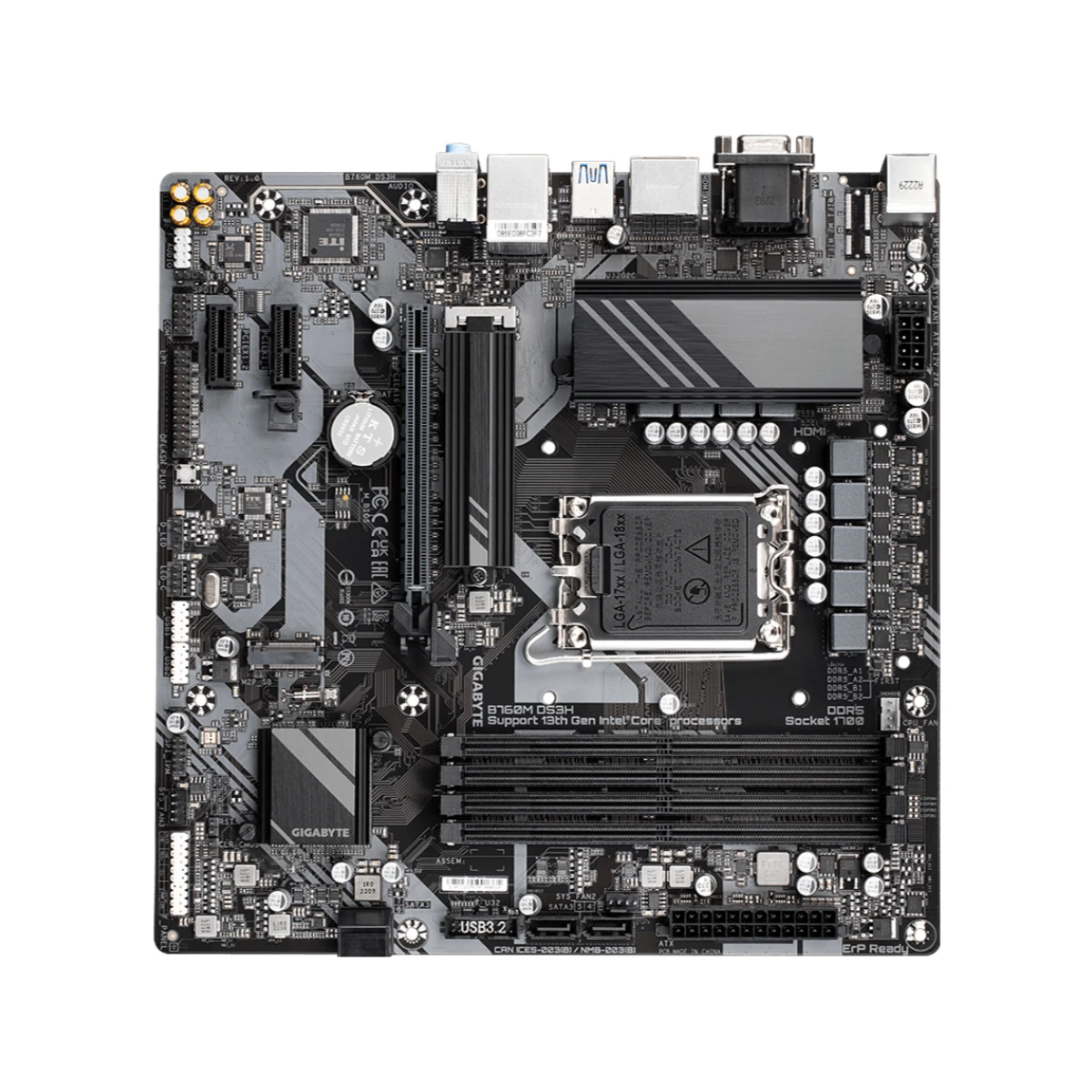 Gigabyte B760M Micro-ATX Motherboard (LGA1700, DDR5, DS3H) - B760M-DS3H view 4