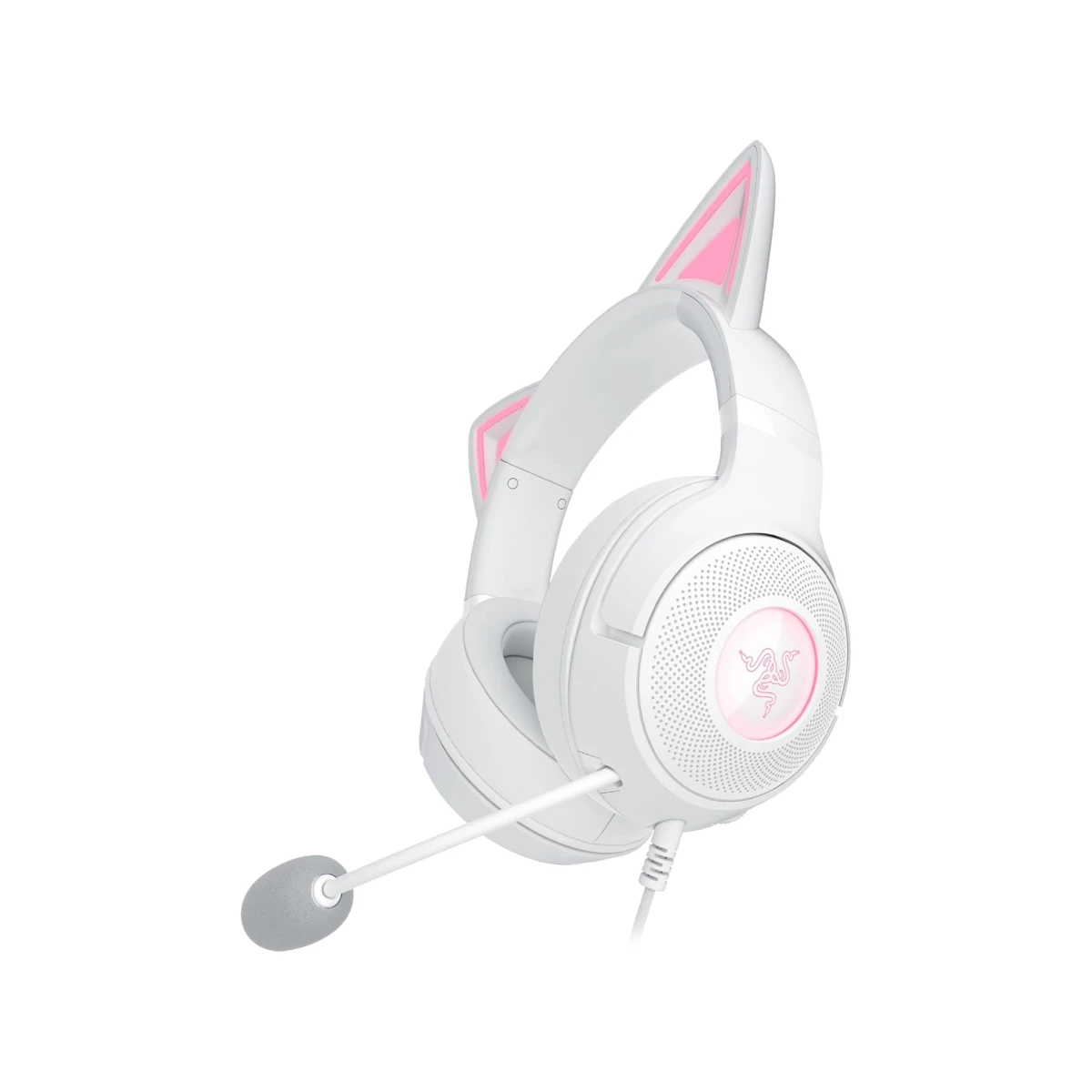 Razer Kraken Kitty V2 Wired RGB Gaming Headset with Kitty Ears - White | RZ04-04730600-R3M1 view 2