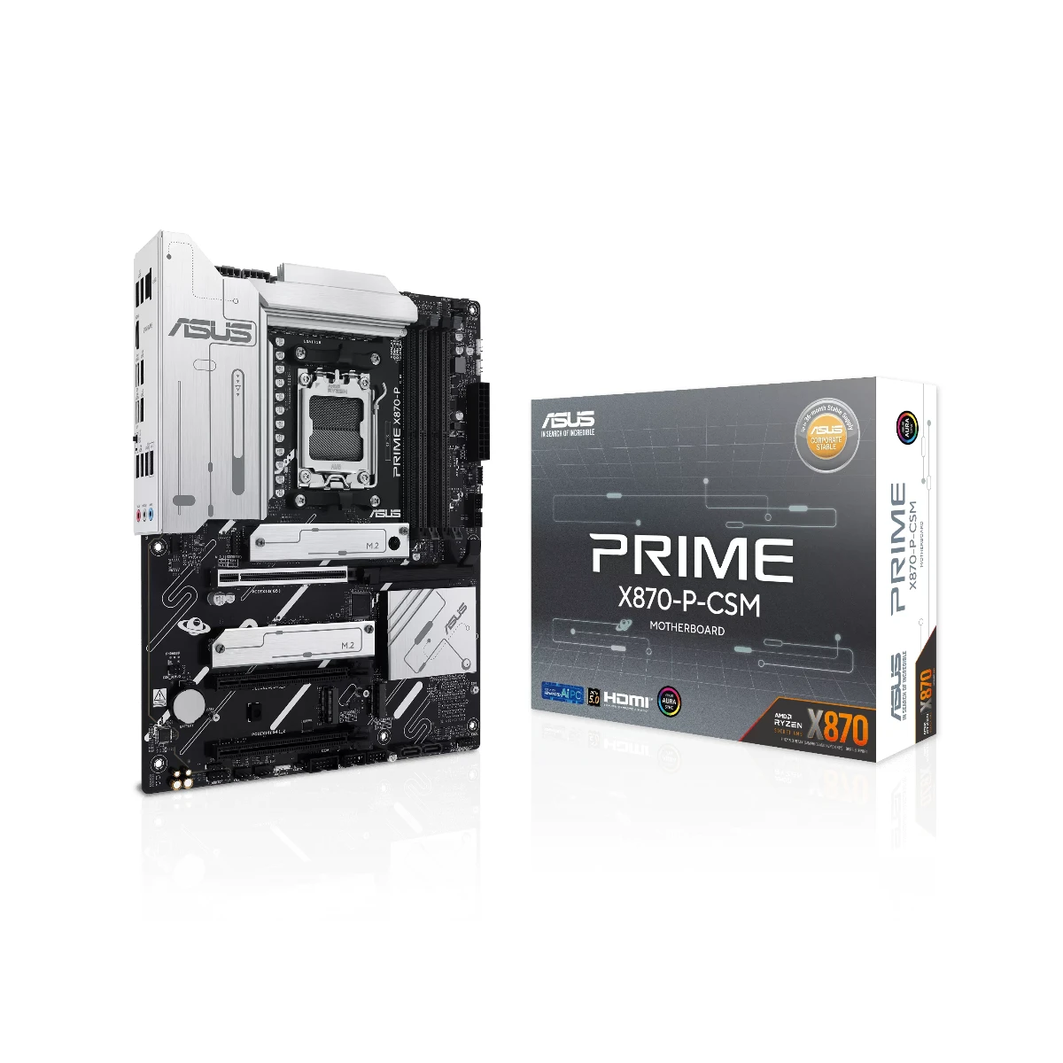 ASUS PRIME X870-P-CSM DDR5 AM5 ATX Motherboard - PRIME-X870-P-CSM