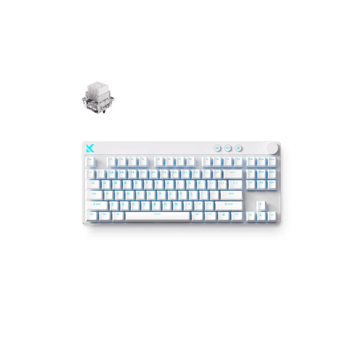 MCHOSE Mix 87 Hall Effect Magnetic Switch Gaming Keyboard - White | MC-Mix87-7