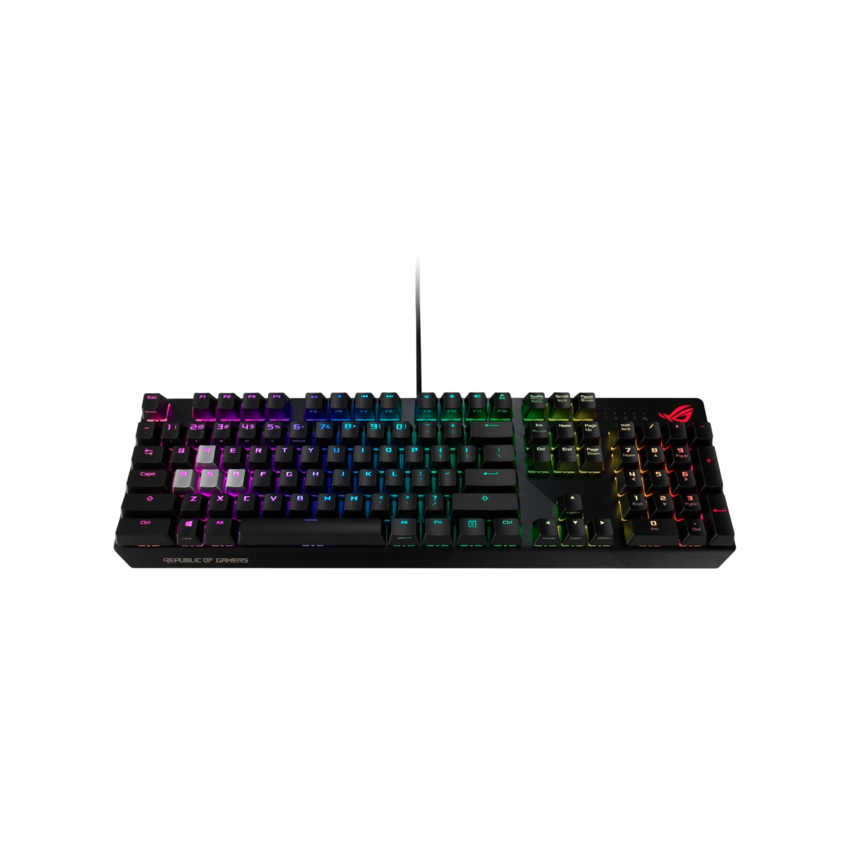 Asus ROG Strix Scope RGB Mechanical Gaming Keyboard with Cherry MX Red Switches, Aura Sync RGB Lighting, Quick-Toggle Shortcut, 2X Wider Ergonomic Ctrl Key for Greater FPS Precision - Black | 90MP01I0-B0CA00 view 4
