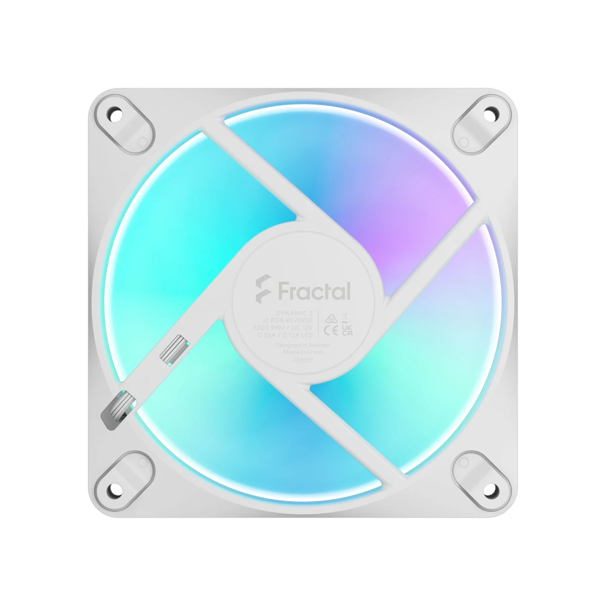 Fractal Design Dynamic 3 12 Reverse RGB Fan - White | FD-F-DR3-1205 view 4