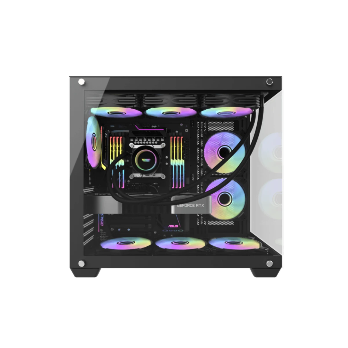 DarkFlash C285P ATX Tempered Glass Gaming Case - Black | C285P-B view 2