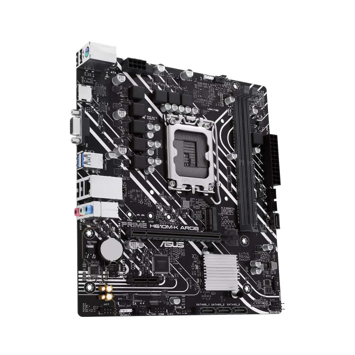 ASUS PRIME H610M-K ARGB DDR5 LGA1700 Micro-ATX Intel Motherboard – Black - 90MB1G90-M0EAY0 view 3
