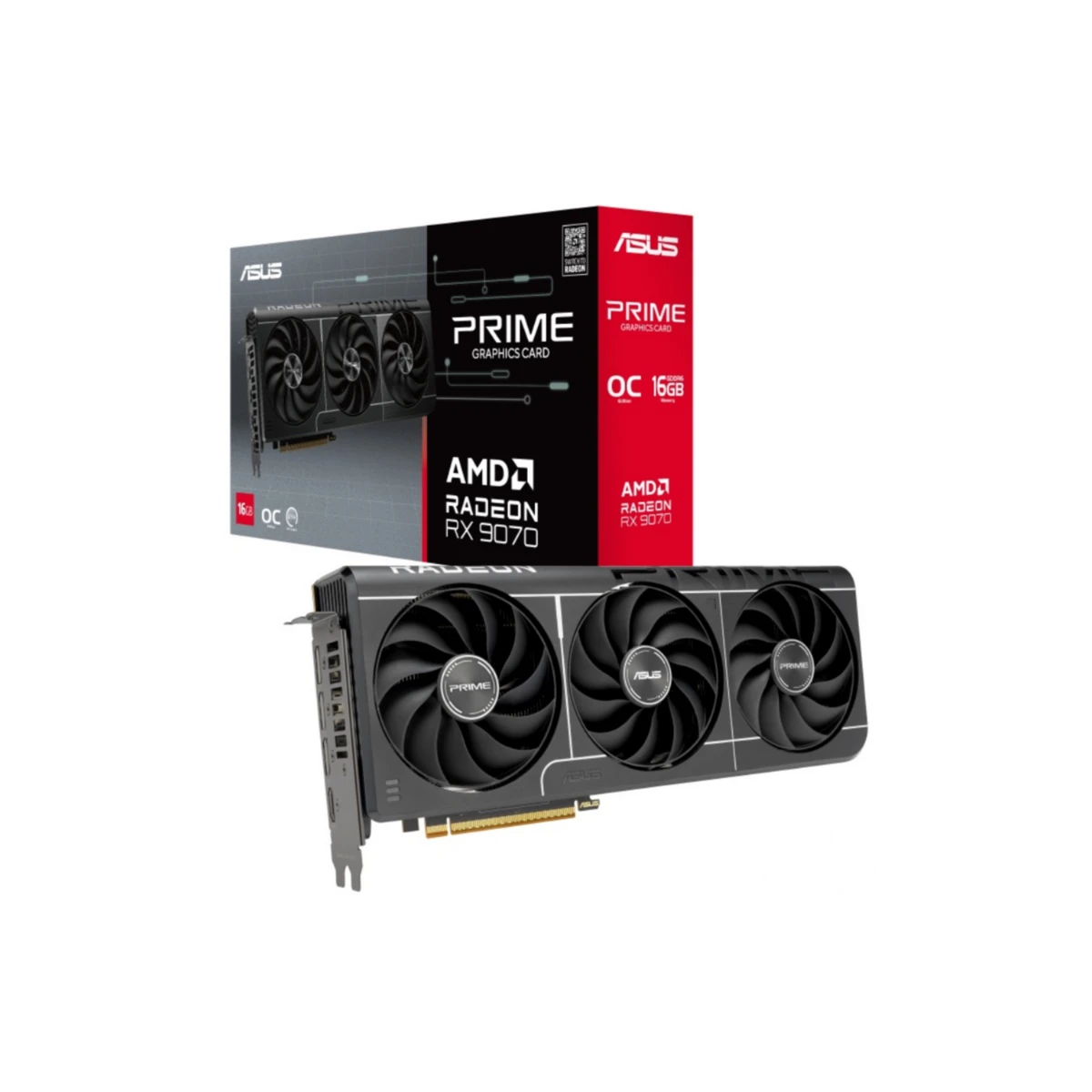 ASUS Prime Radeon RX 9070 EVO OC Edition 16GB GDDR6 Graphics Card - Black | 90YV0MQ0-M0NA00