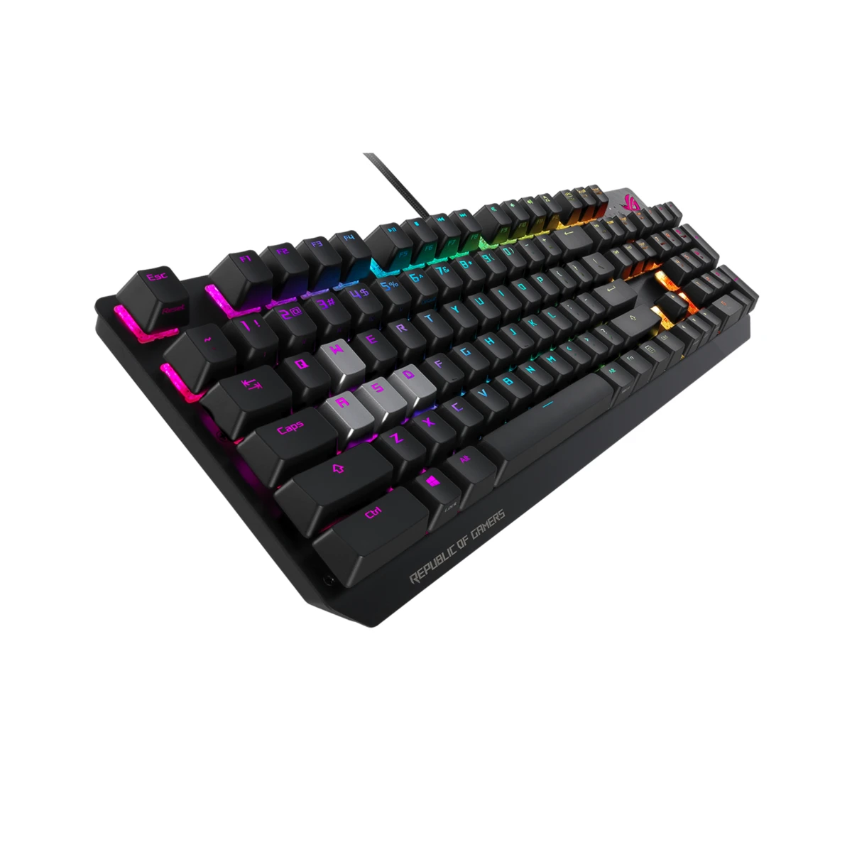 Asus ROG Strix Scope RGB Mechanical Gaming Keyboard with Cherry MX Red Switches, Aura Sync RGB Lighting, Quick-Toggle Shortcut, 2X Wider Ergonomic Ctrl Key for Greater FPS Precision - Black | 90MP01I0-B0CA00 view 2