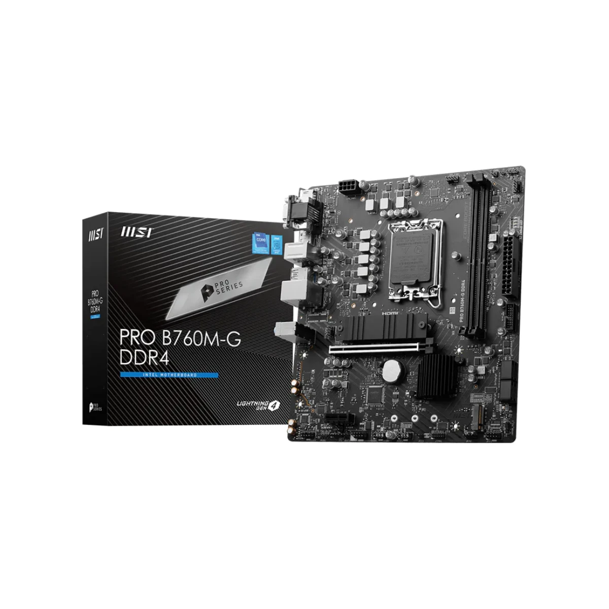 MSI PRO B760M-G DDR4 Micro-ATX Motherboard – Intel LGA 1700, 12th & 13th Gen, PCIe 4.0 - 911-7D90-006