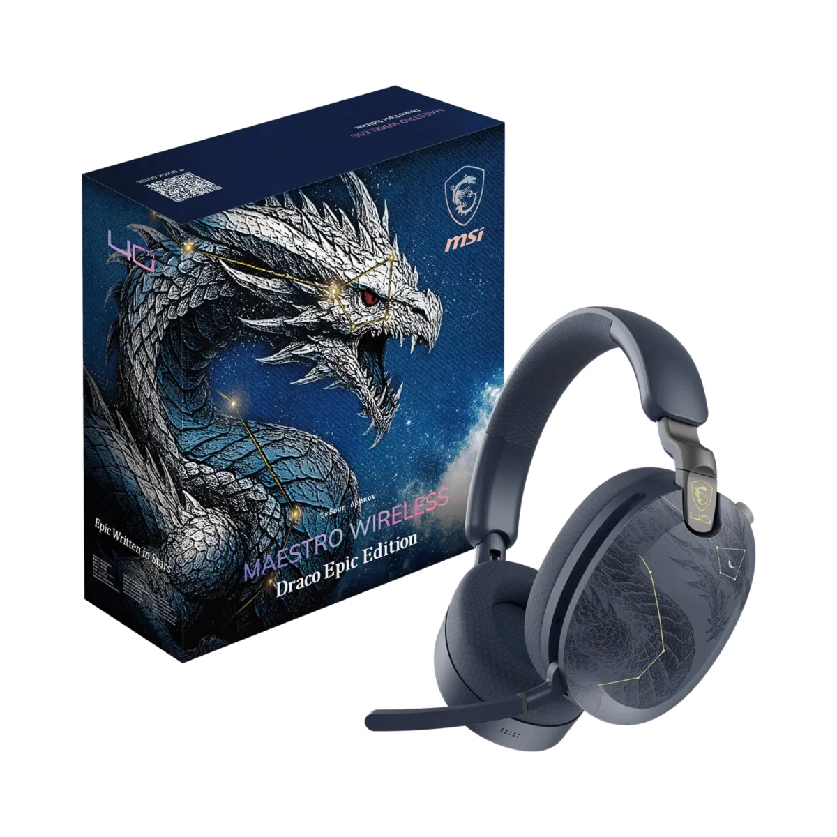 MSI MAESTRO WIRELESS DRACO EPIC EDITION Gaming Headset - Black |  OS3-8ZC9007-000