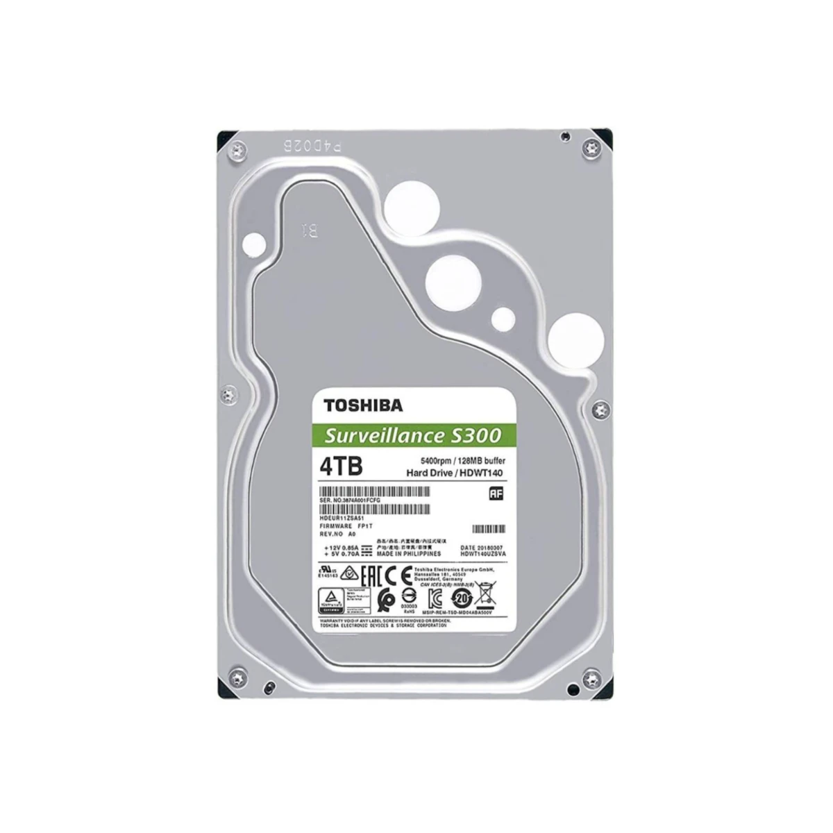 TOSHIBA S300 4TB Surveillance 3.5" SATA Hard Drive | HDWT840UZSVA view 3