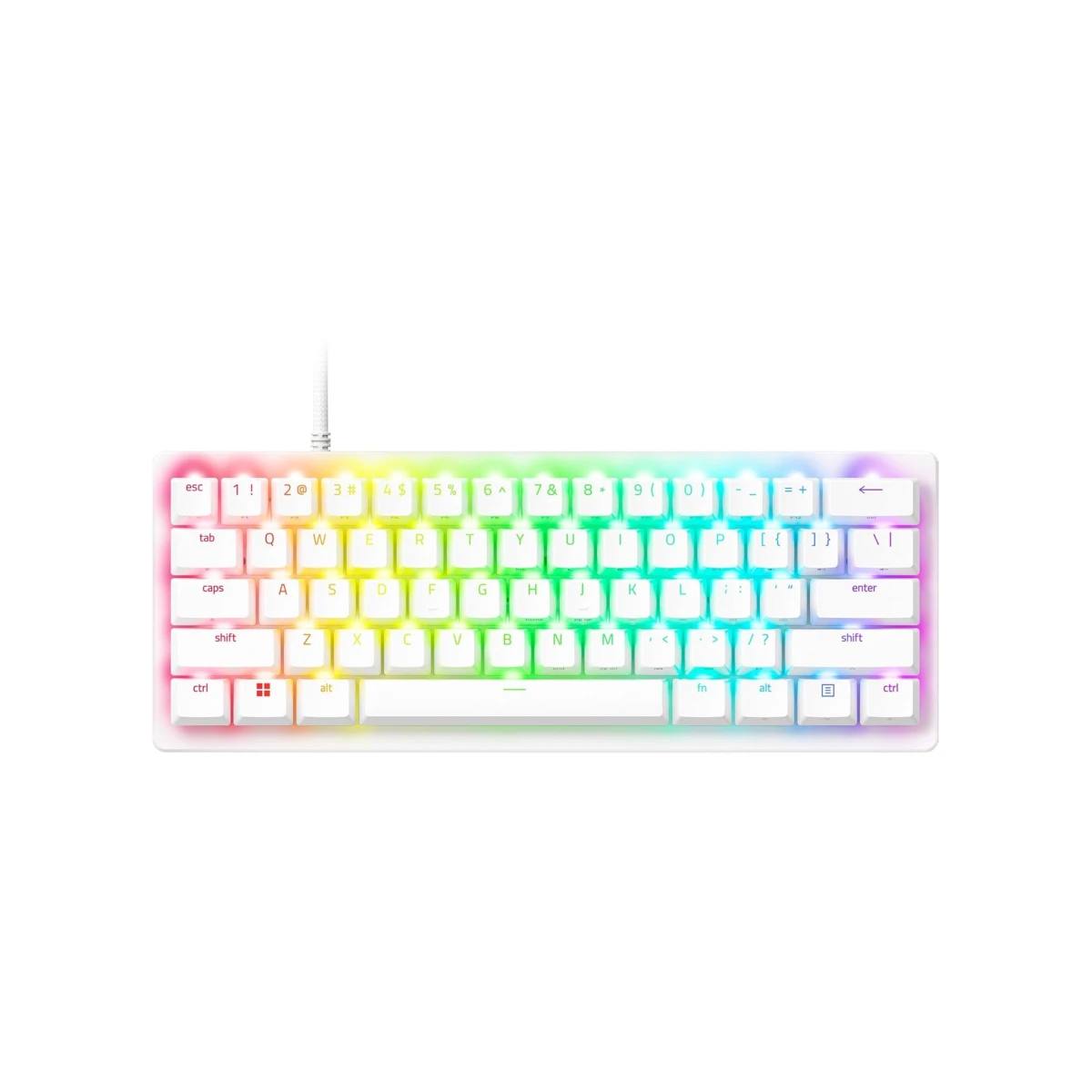 Razer Huntsman V3 Pro Mini Analog Optical Gaming Keyboard - White (US Layout, Analog Optical Switches, Compact 60% Design, Razer Chroma RGB) - RZ03-04991700-R3M1