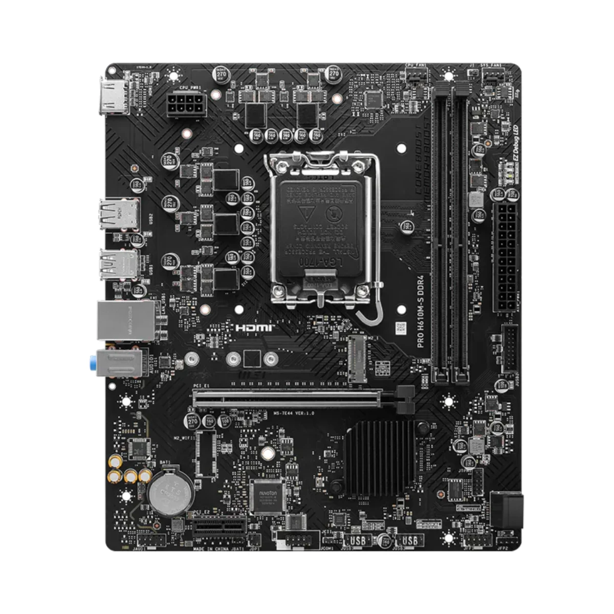 MSI PRO H610M-S DDR4 Intel LGA 1700 M-ATX Motherboard - Black - 911-7E44-013 view 2