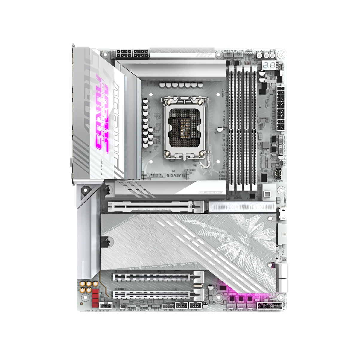 Gigabyte Z890 AORUS ELITE X ICE LGA 1851 ATX Gaming Motherboard – White - Z890-A-ELITE-X-ICE view 2