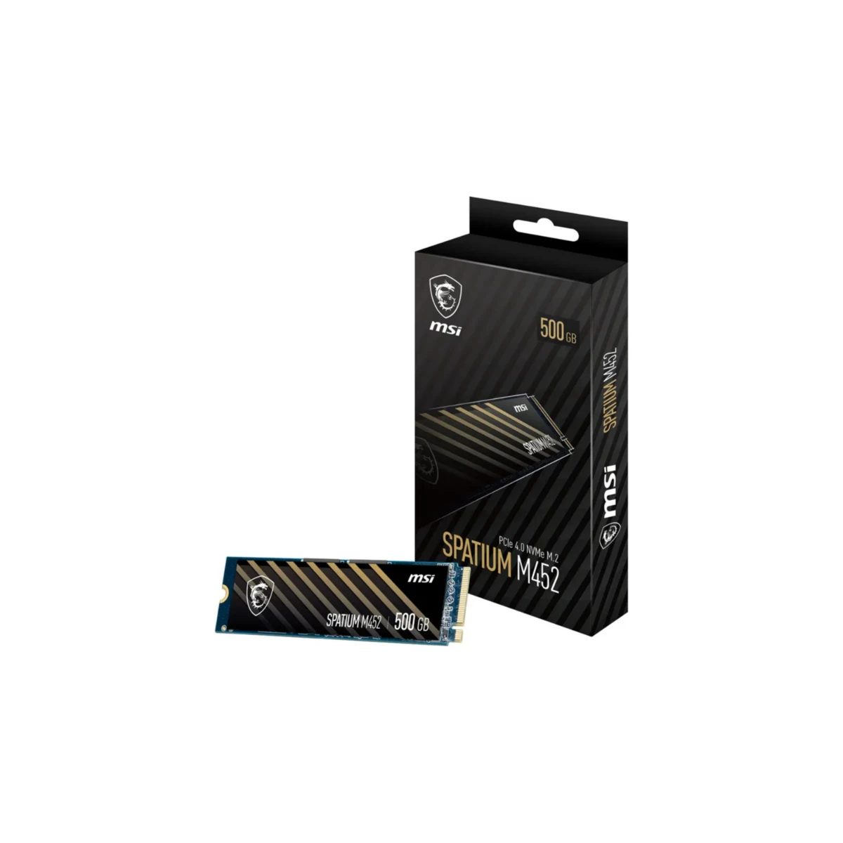 MSI Spatium M452 500GB M.2 PCIe Gen4 NVMe SSD - Black | S78-440K210-P83