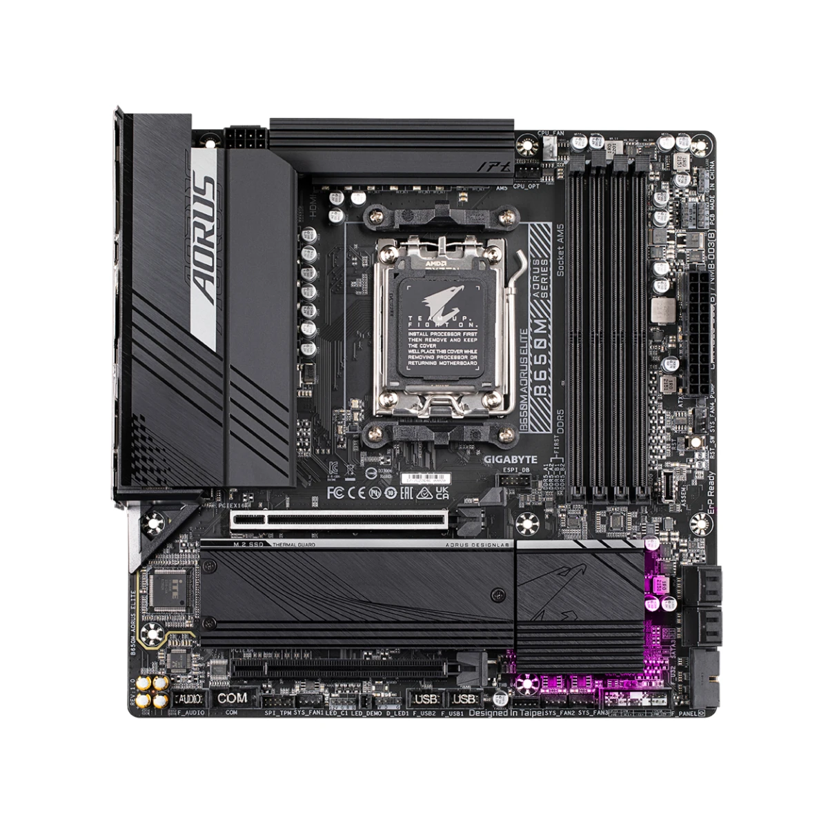 Gigabyte B650M AORUS Elite AMD AM5 Micro-ATX Gaming Motherboard DDR5 - B650M-AORUS-ELITE view 2