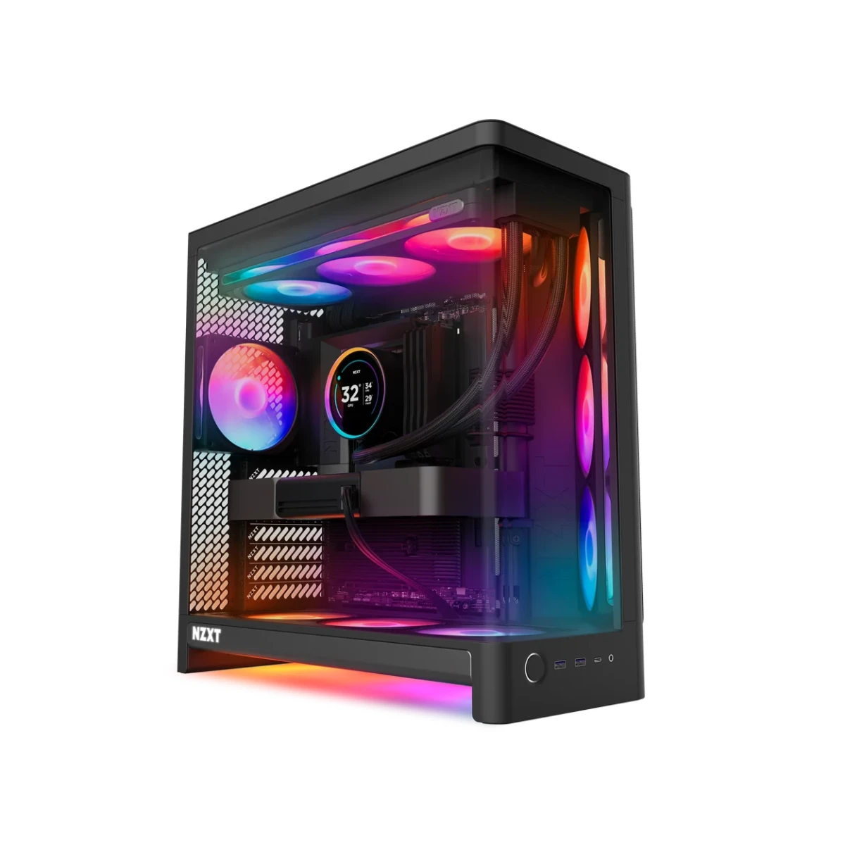 NZXT H6 RGB+ Compact Dual-Chamber Mid-Tower ATX Case - Black | CC-H62FB-P1