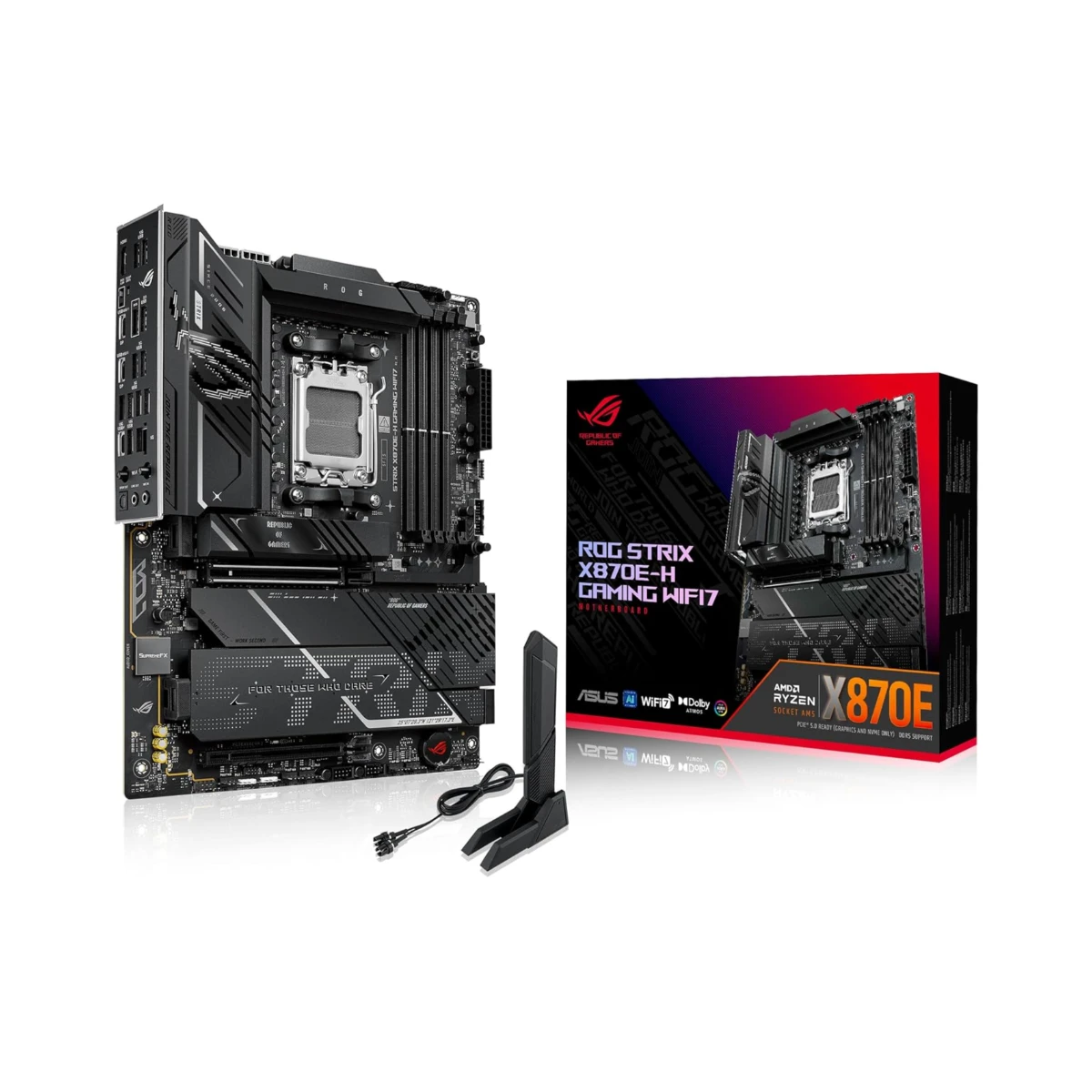 ASUS ROG STRIX X870E-H GAMING WIFI7 AM5 DDR5 PCIe 5.0 ATX Motherboard - 90MB1M90-M0EAY0