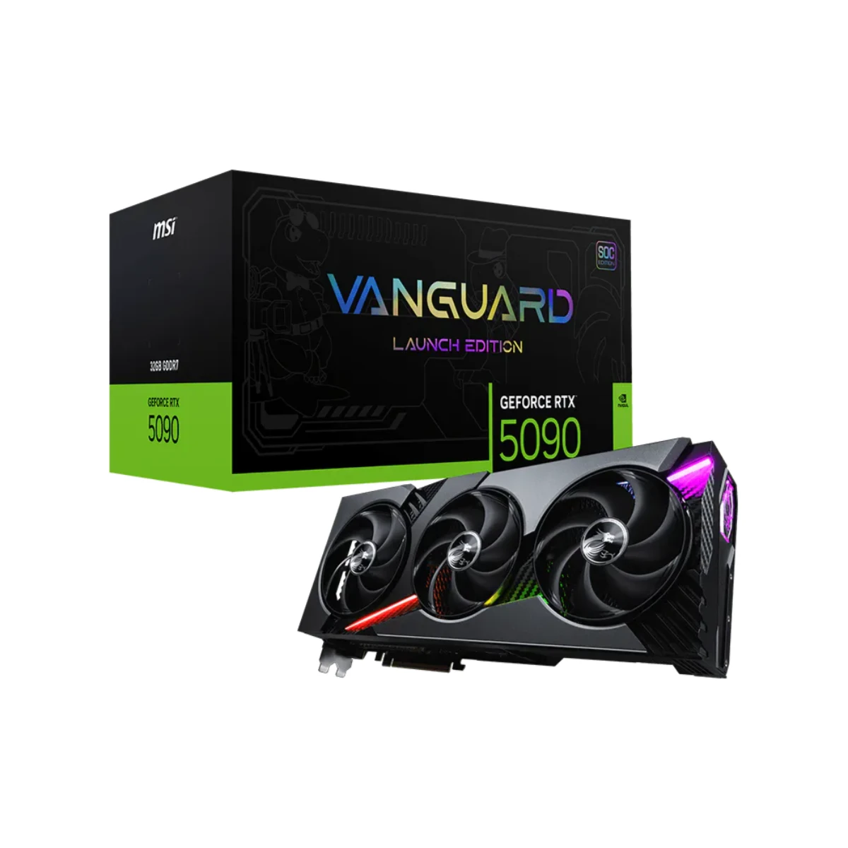 MSI GeForce RTX 5090 VANGUARD SOC LAUNCH EDITION Graphics Card, 32GB GDDR7, DLSS 4 - G5090-32VGSL
