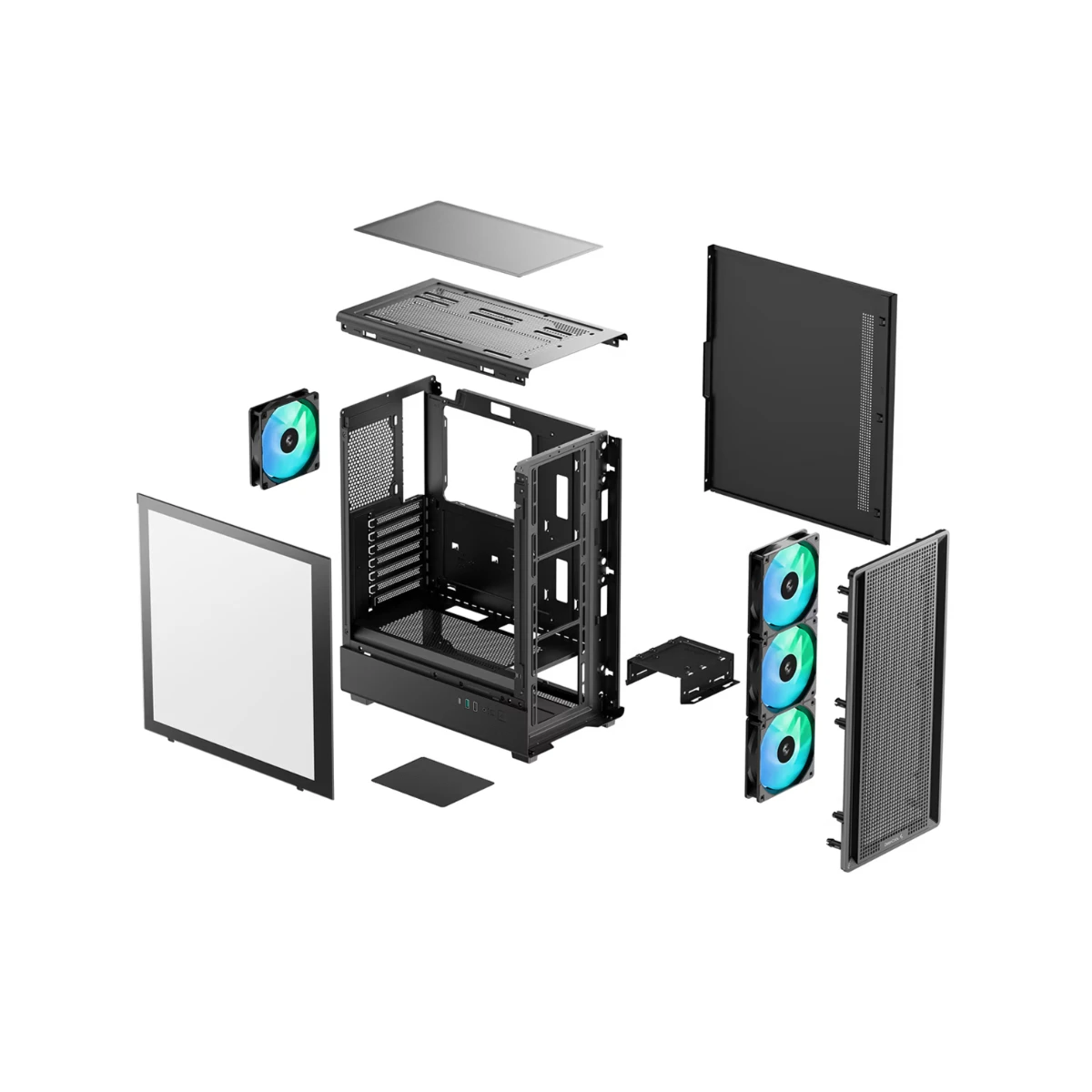 Deepcool CC550 4F Mid-Tower ATX Case - Black | R-CC550BKANA4-G view 4