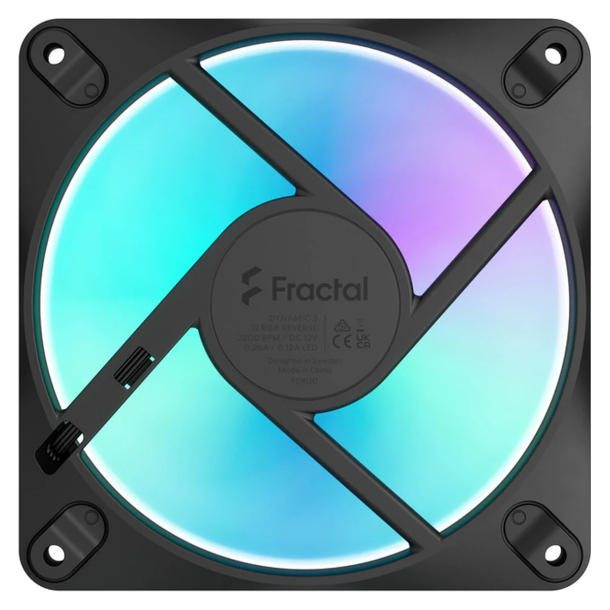 Fractal Design Dynamic 3 12 Reverse RGB Fan - Black | FD-F-DR3-1204 view 3