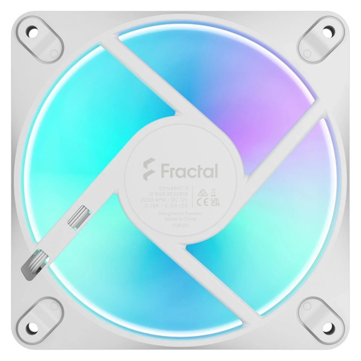 Fractal Design Dynamic 3 12 Reverse RGB Fan - White | FD-F-DR3-1205 view 3