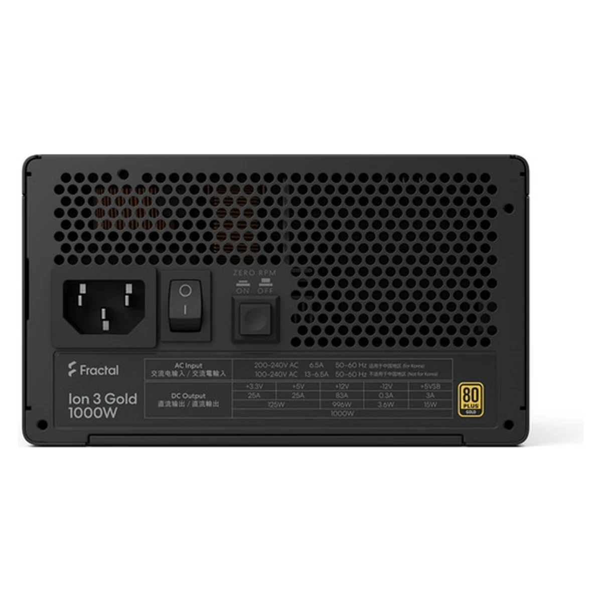 Fractal Design Ion 3 Gold 1000W Full Modular Power Supply - Black | FD-P-IA3G-100-UK view 4