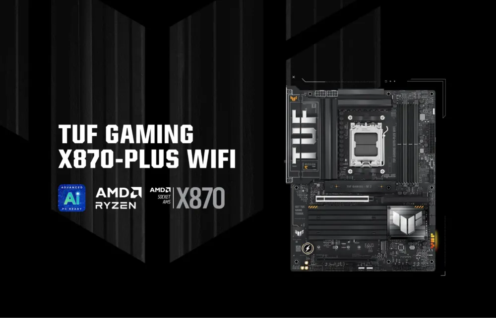 ASUS TUF Gaming X870-Plus WiFi Motherboard: Built for Extreme Gaming and Rock-Solid Durability with Advanced AI Power